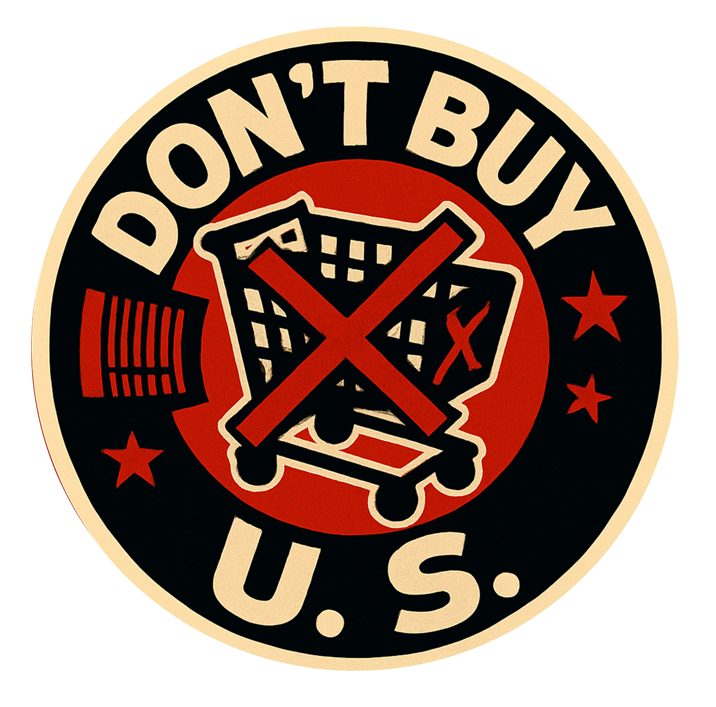 Politische Sticker gegen Trumpismus