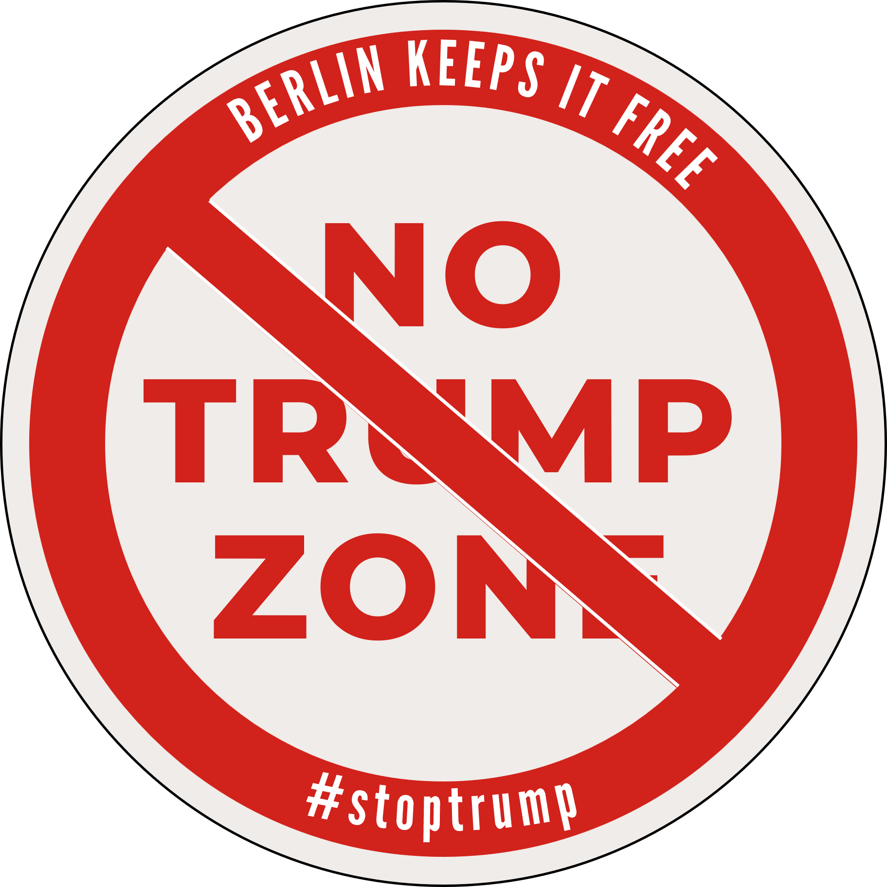 Politischer Protest Sticker in Berlin gegen Trumpismus